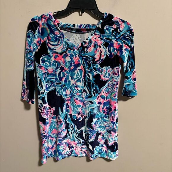 Lilly Pulitzer Mini Olive Luxe Velour Dress All Caught Up- Size Large (8/10) - Picture 6 of 10